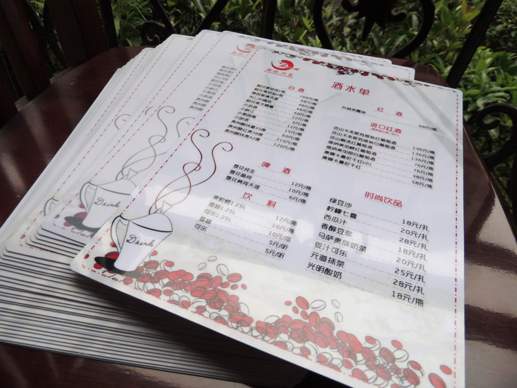 pvc菜单制作设计磨砂甜品奶茶店个性饭店价目表点菜牌展示牌定制
