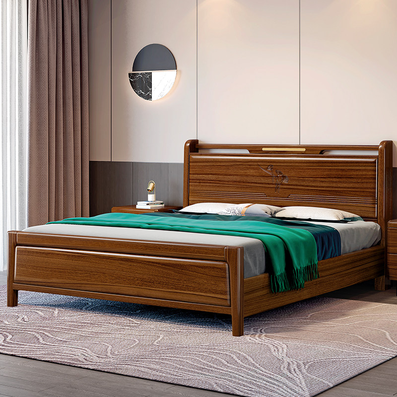 乌金家具轻奢现代简约经济型18米双人金木中式新中式实木床