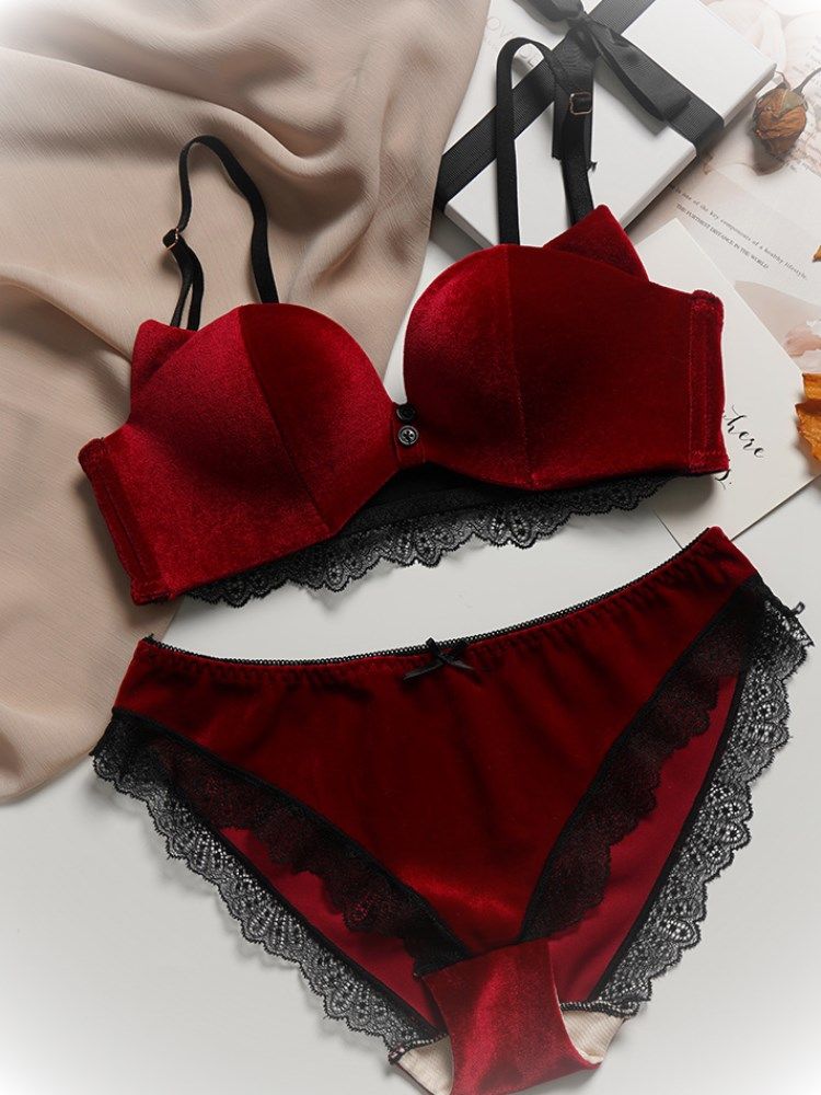 不可错过30款红色内衣聚拢性感小胸调整整型文胸套装