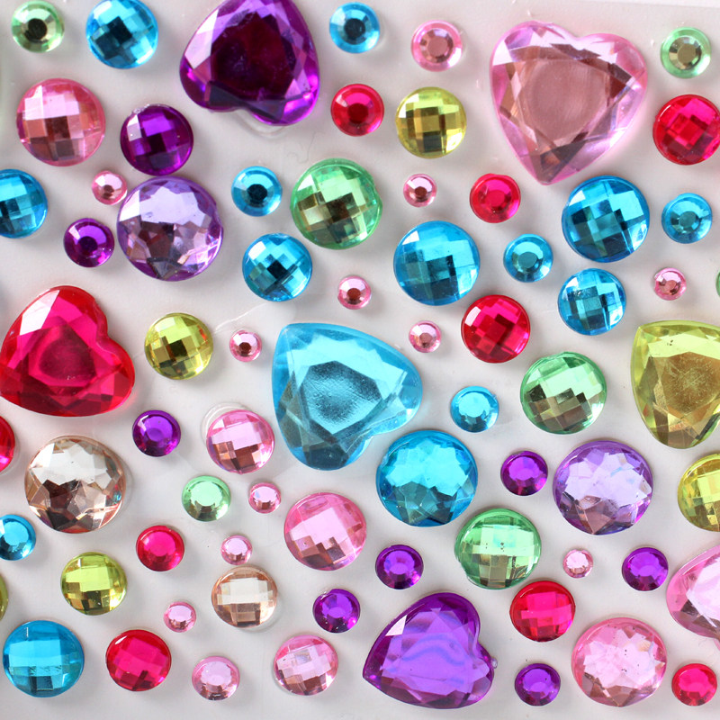 儿童贴画宝石水晶宝石贴纸爱心贴钻石贴diy手工贴奖幼儿园励贴纸
