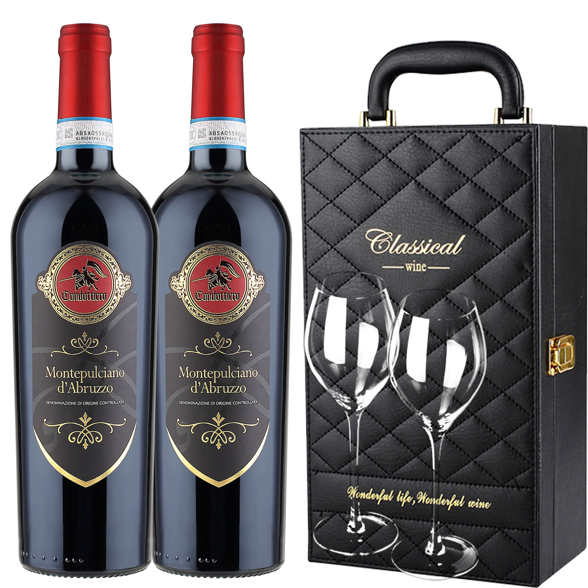 意大利原瓶进口红酒黑骑士葡萄酒送礼doc干红2支干红静态葡萄酒