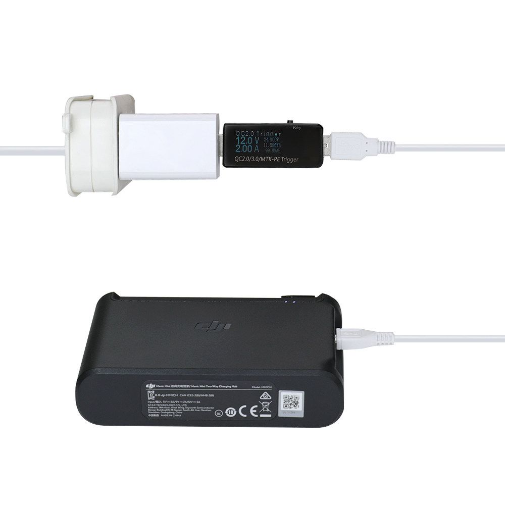 适用于大疆御mini 2充电器 mavic迷你晓qc3.0直充24w充电头配件