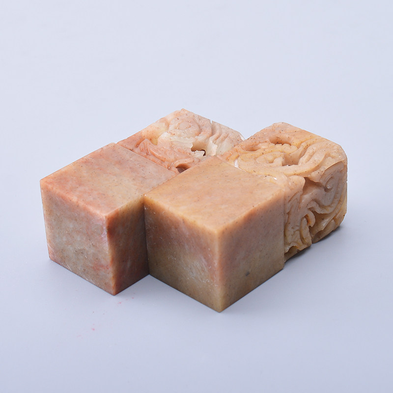 寿山石印章石料篆刻印石章料玉玺五龙篆刻石料收藏摆件 刻章的石头