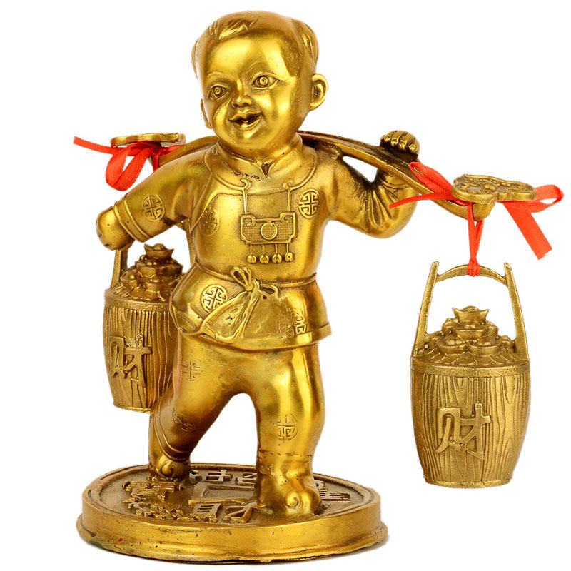 童子异客居财运摆件送财善财家居装饰工艺礼品摆设摆件