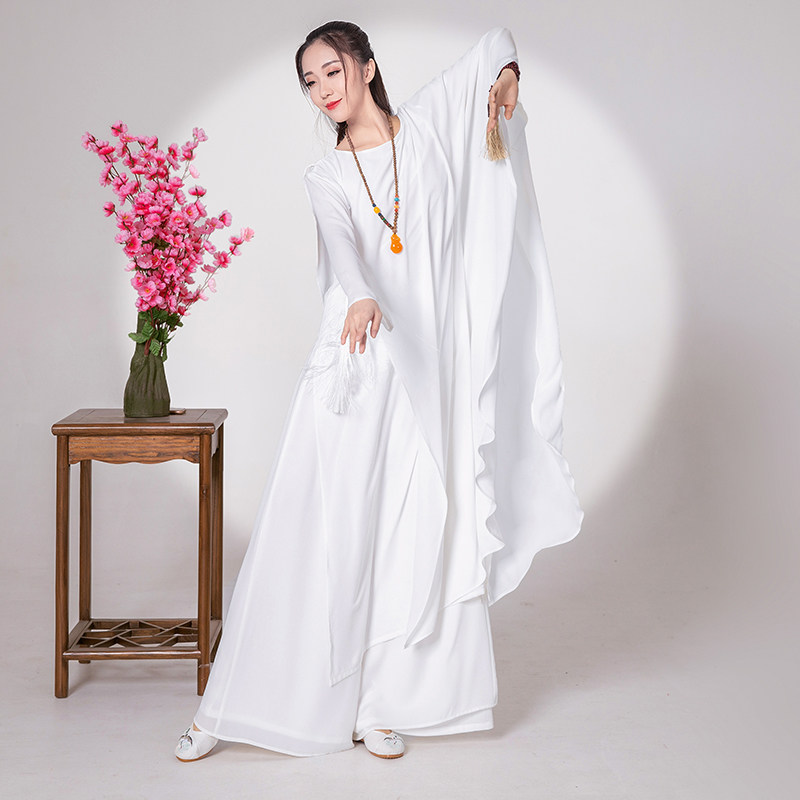 禅舞服女中国风套装禅意超仙飘逸连衣裙中式茶服禅服宽松两件套