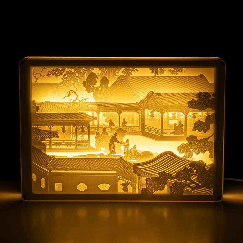 中国宫廷摆件纸雕光影纸艺国风创意礼品制作手工创意粘贴类