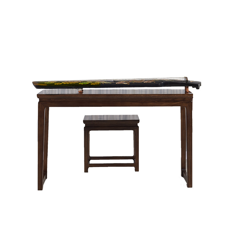 新中式全实禅意古筝胡桃木凳黑桌琴木琴桌子书法琴桌