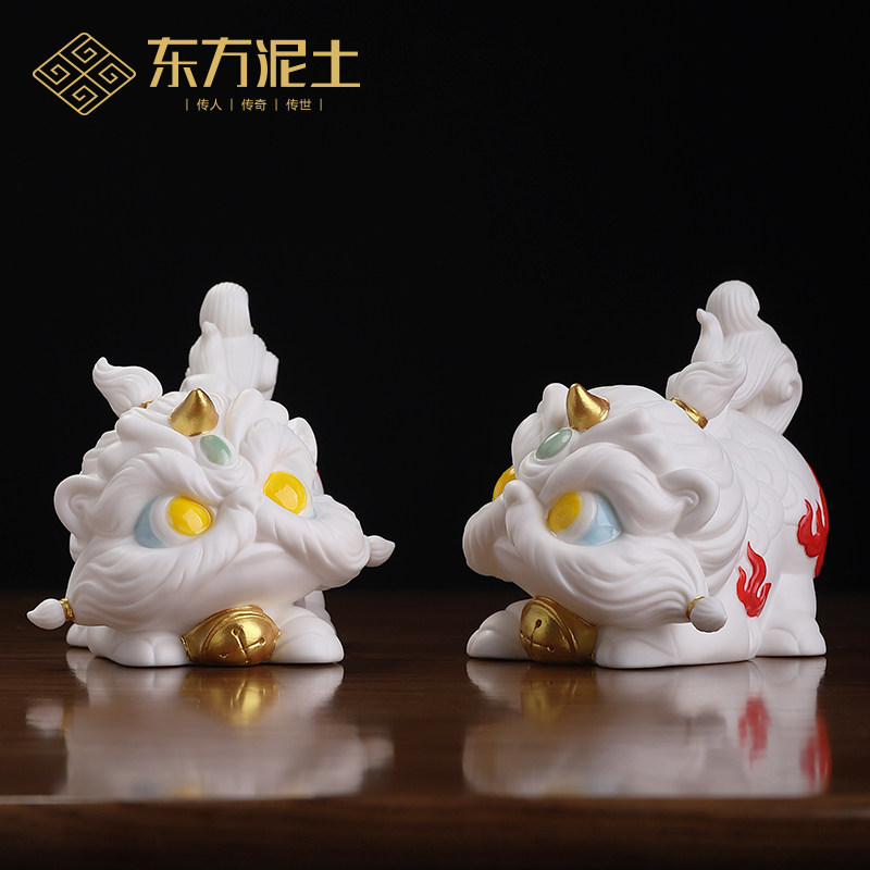 陶瓷麒麟摆件,为你的空间增添一抹国潮韵味