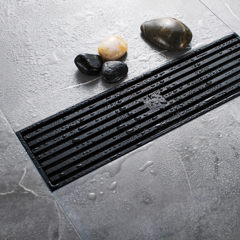 潜水艇地漏btkc50-30长方形黑色亚光光面哑光卫生间精铜地漏