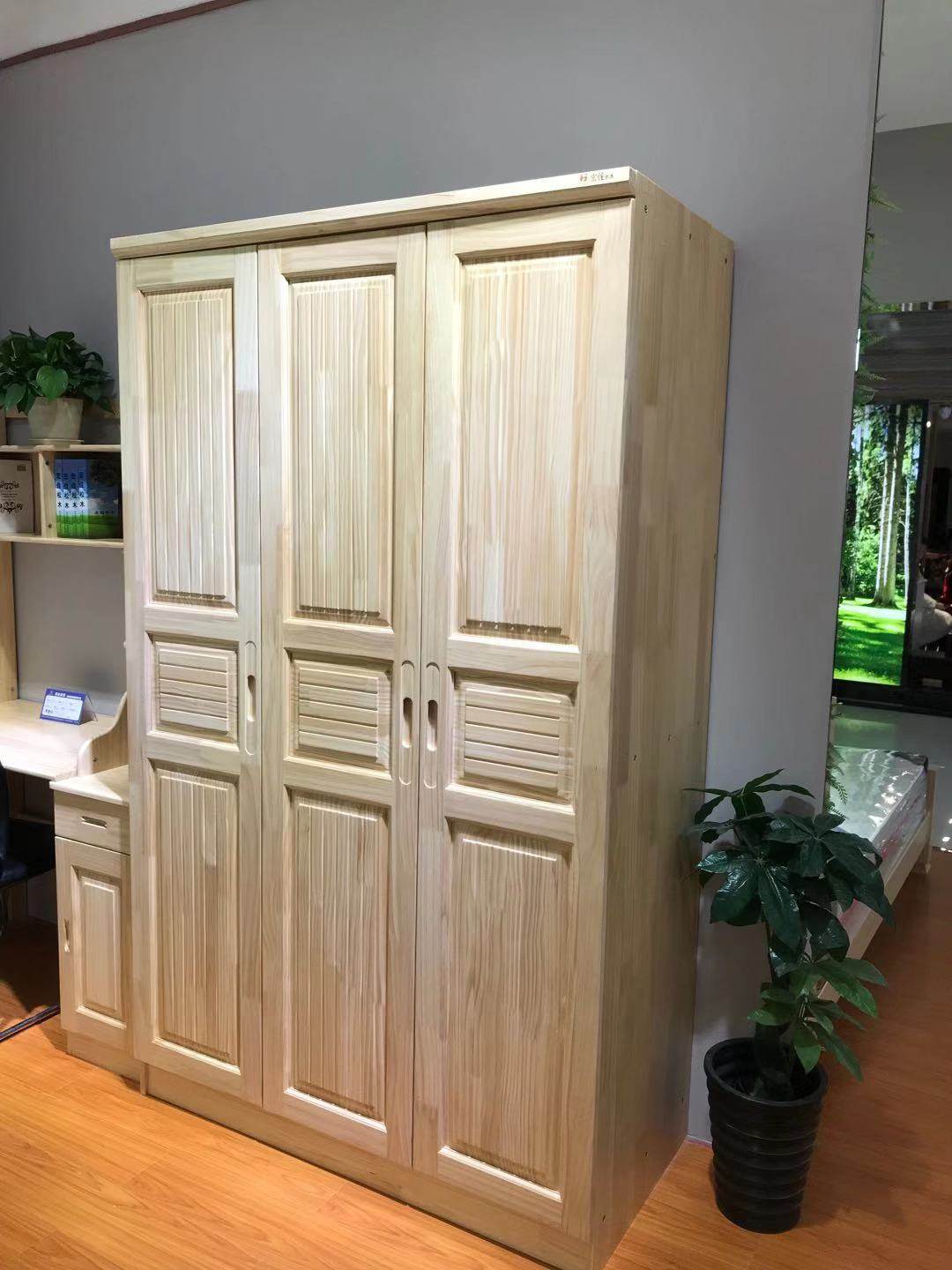 新西兰松木衣柜实木12米345门原木儿童成人衣橱衣柜