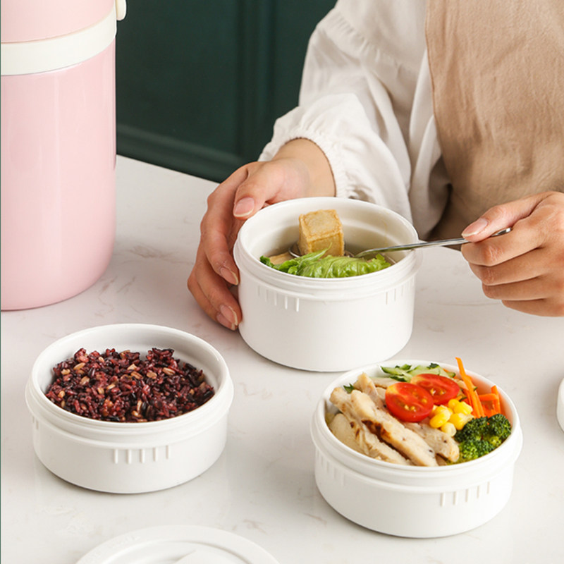 保温不锈钢真空饭盒多层陶瓷内胆便携上班族学生饭盒