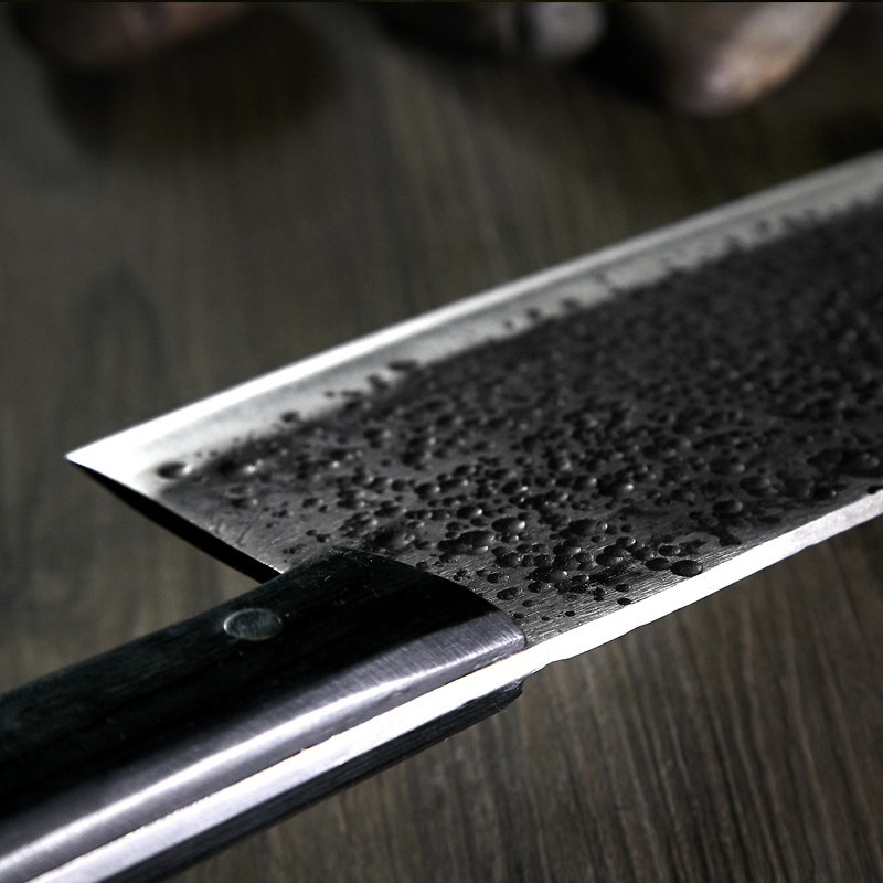楚家刀玄铁菜刀厨师专用锋利切片刀手手工锻打菜刀