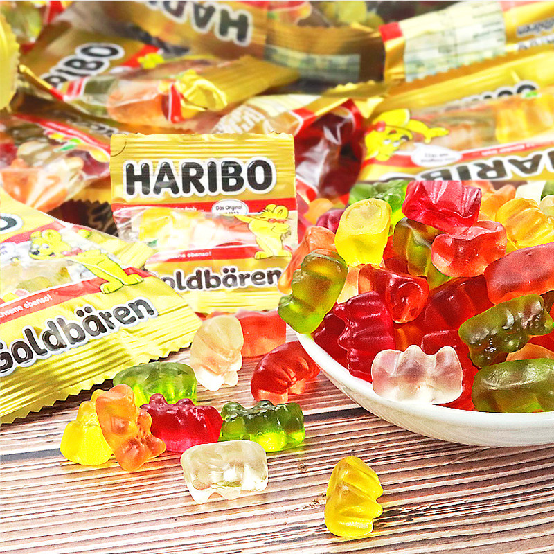 haribo德国小熊糖磨牙qq100袋哈瑞宝980g糖果软糖传统糖果