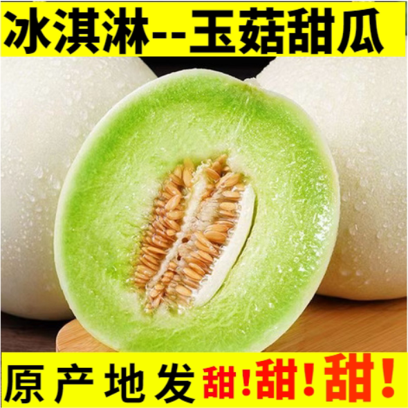 现摘山东玉菇甜瓜新鲜水果孕妇绿色甜瓜脆甜冰淇淋精选农产品5斤