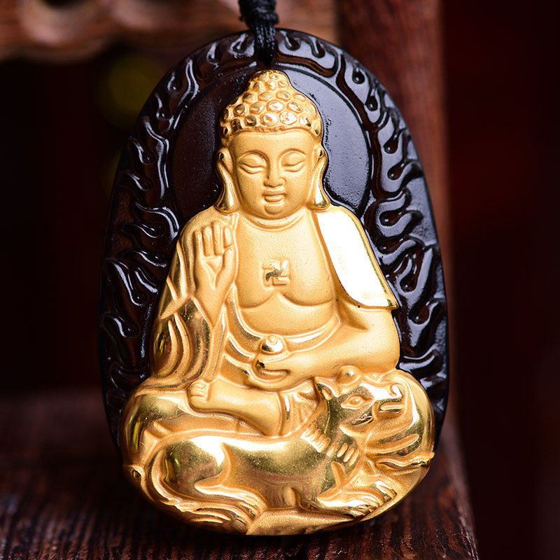 属狗人本命守护神阿弥陀佛曜石吊坠男女女款保平平安项坠