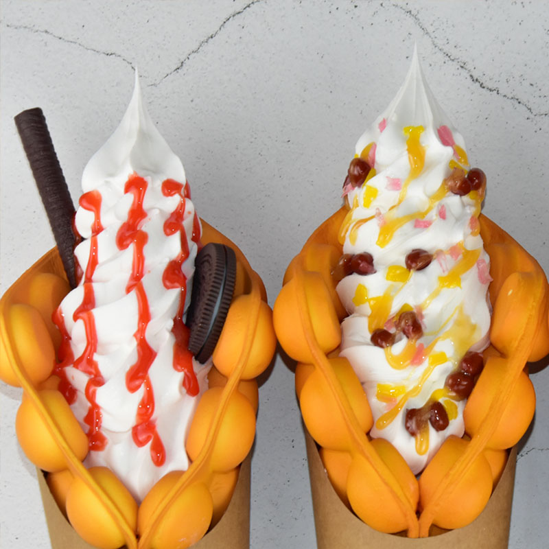 仿真鸡蛋仔冰淇淋模型摆设港式滋蛋仔样品食品模具道具冰激凌模型