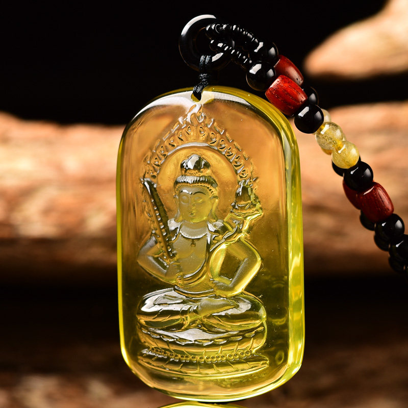 黄水晶属牛属虎守护神虚空菩萨本命佛普2022年本命年项坠