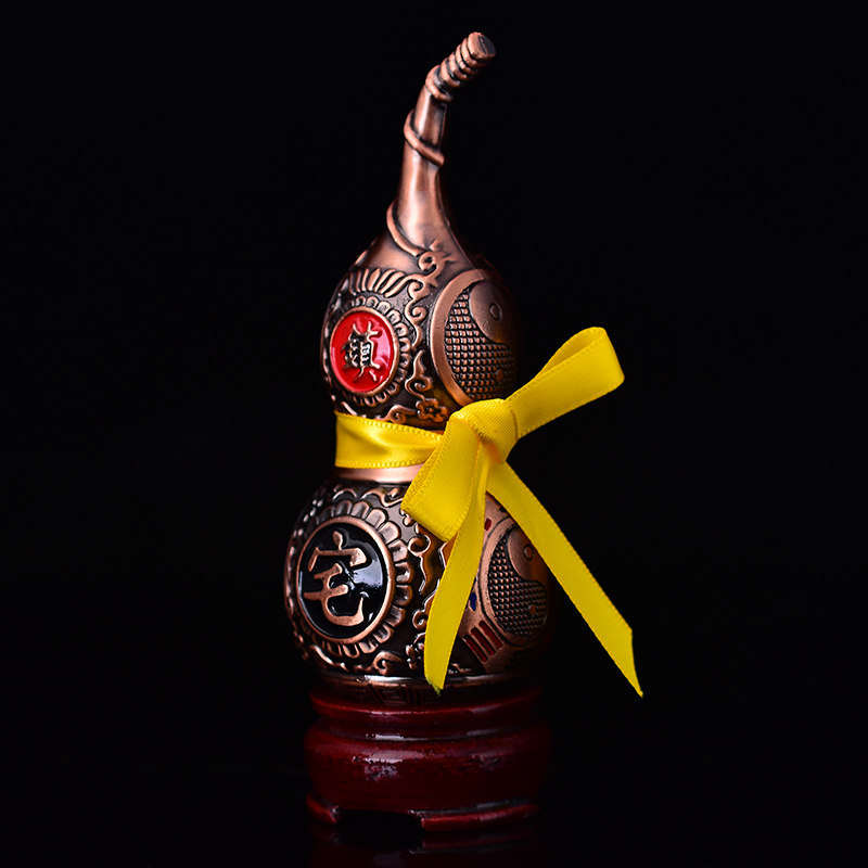 开光太极八卦天医药师佛铜葫芦双葫増庆摆件摆件