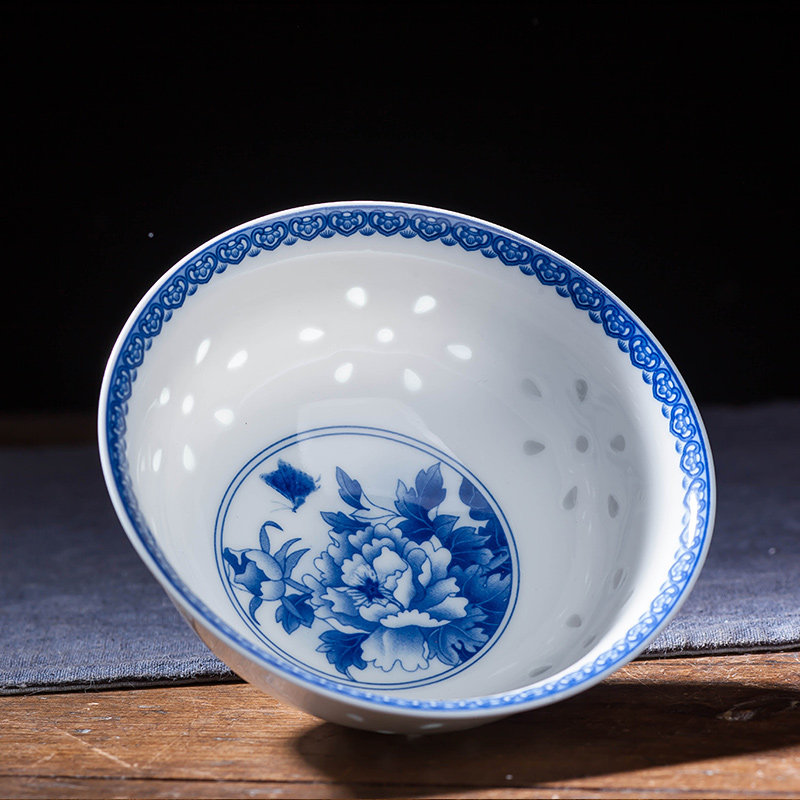 玲珑工艺系列米饭饭碗汤碗景德镇陶瓷餐具家用单个碗