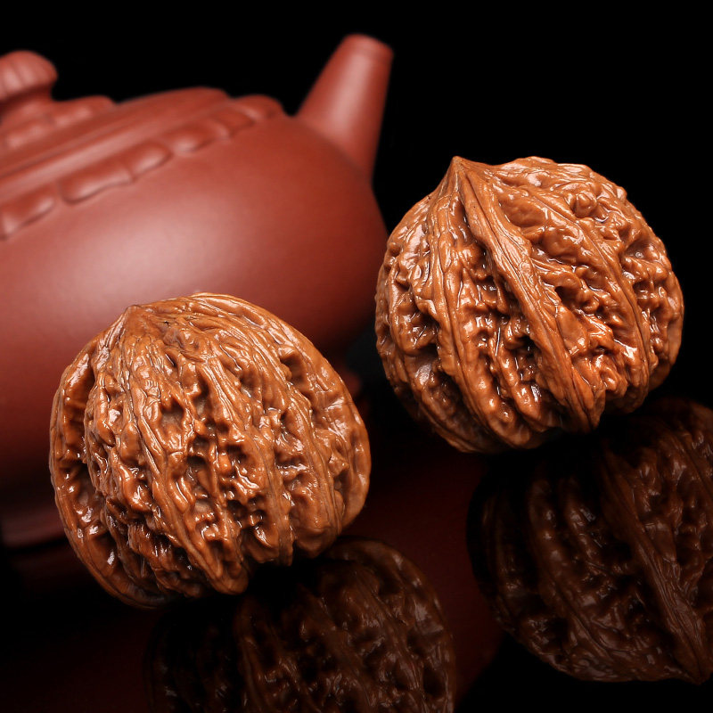 细纹白狮子头涞水麦穗虎头文玩核桃把玩古玩核桃四座楼官帽满天星