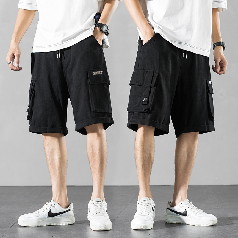 休闲短裤男士夏季外穿薄款中裤潮牌宽松五分工装裤潮流运动大裤衩