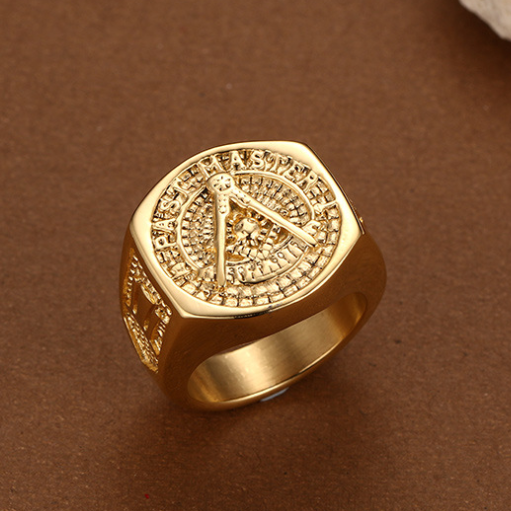 欧美王室贵族神秘组织共济金色兄弟戒指男霸戒指