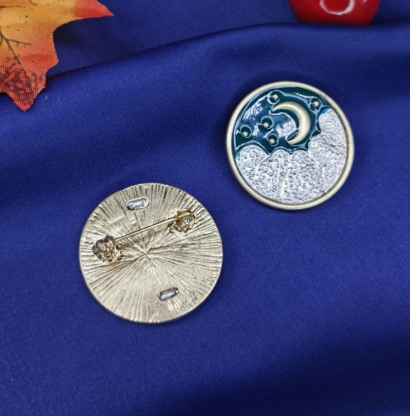 光辉饰界复古中国国风胸针日月珐琅宫廷徽章胸针