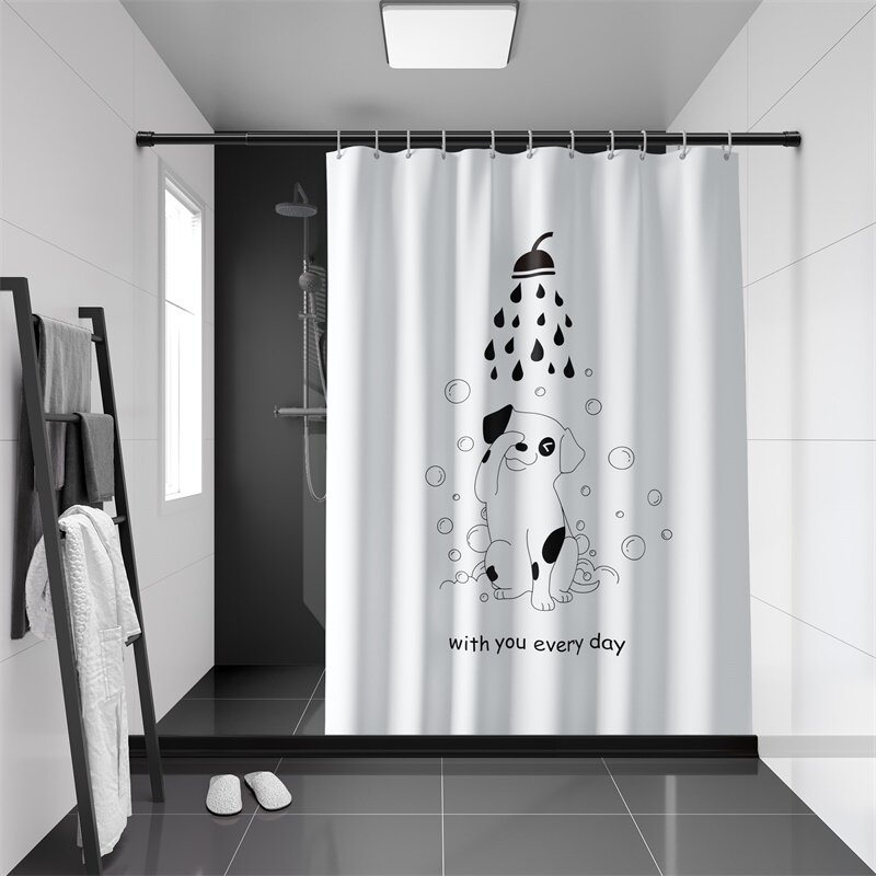 浴室磁性浴帘套装卫生间防水布淋浴房隔断帘挡水条干湿分离免打孔