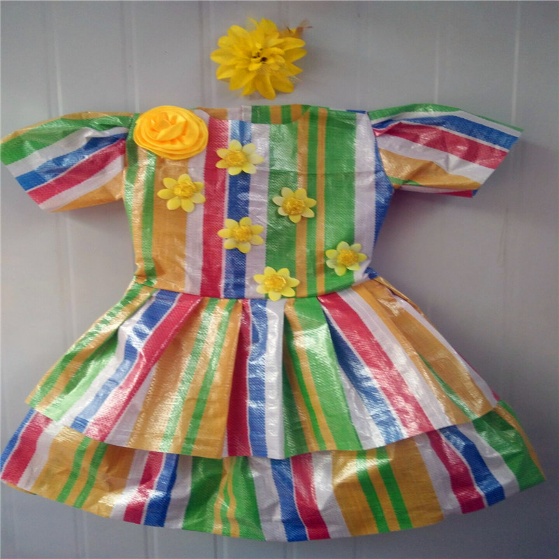 环保服装儿童时装秀diy手工制作材料女童环保亲子走秀表演出服装