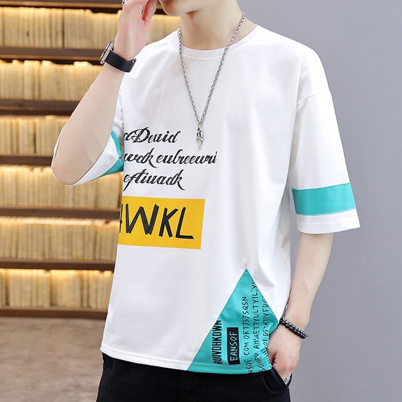 春季新款短袖t恤男士2022年潮流半袖T恤ins韩版宽松休闲时尚上衣