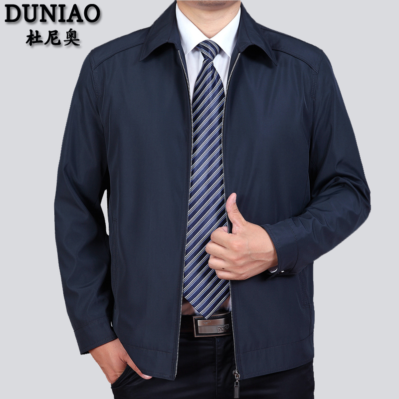 春季中年男士夹克衫春秋休闲上衣爸爸装中老年40薄款50岁春装外套