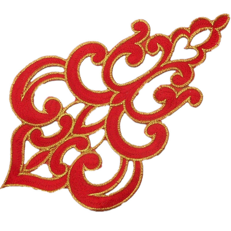 民族民族舞舞蹈戏服绣花影视动漫刺绣花朵祥云图案布贴