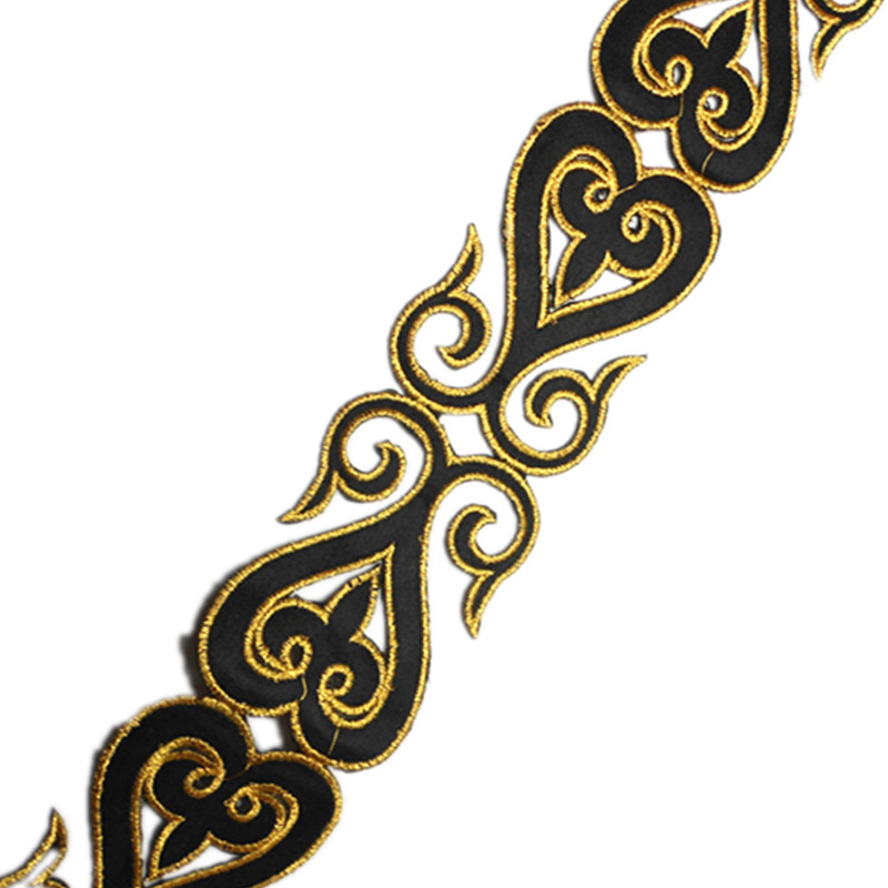 祥云布贴长条刺绣蒙古云纹古装衣服贴花少数布贴