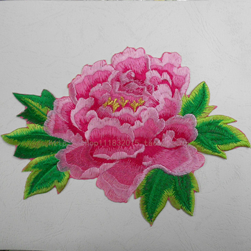 刺绣牡丹花民族风绣花布贴diy材料舞台戏曲辅料衣服补丁新款贴花