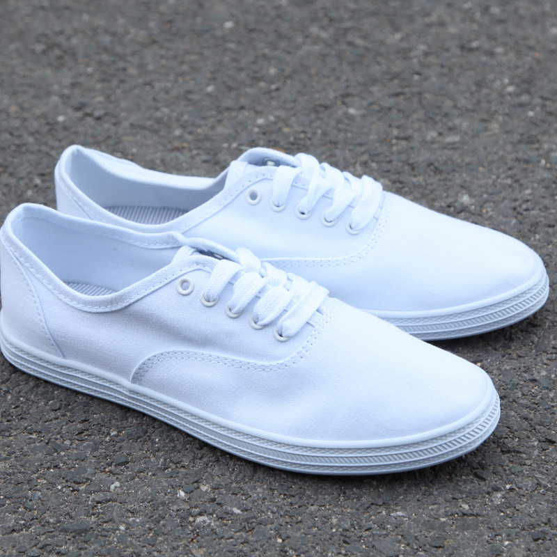 2019新款外贸原单低帮系带经典白板鞋瘦版小白鞋帆布鞋
