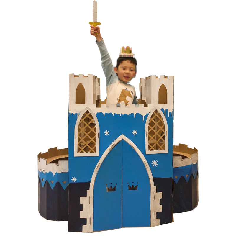 纸壳屋纸板房子城堡diy儿童手工模型制作材料涂色涂鸦硬纸箱