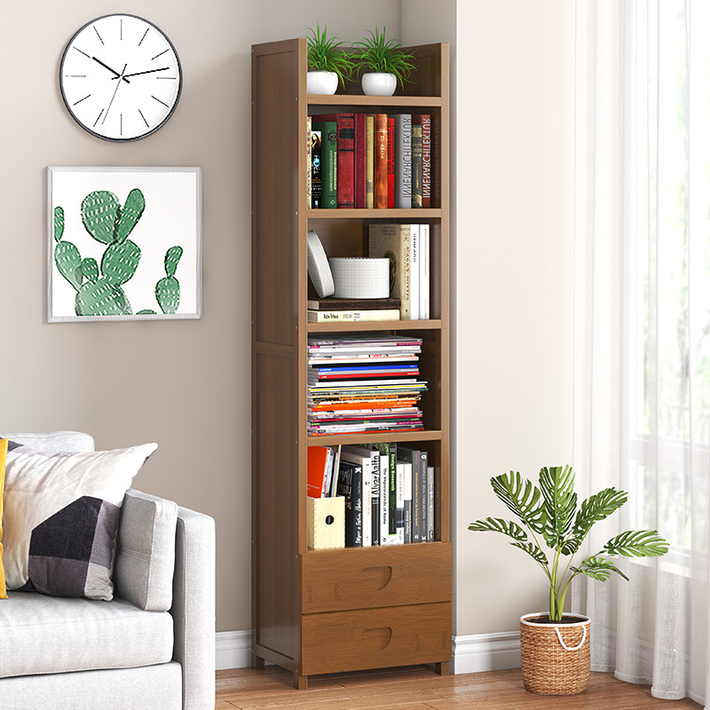 小书架落地置物架客厅儿童书柜子简易多层角落窄缝书架