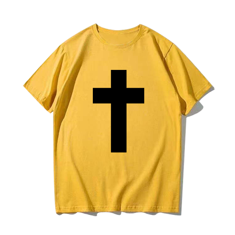 bigbanggd权志龙同款十字架短袖男女情侣装黑白白色t恤