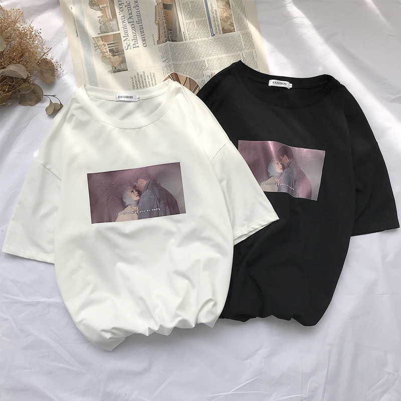 超火cec男短袖t恤半袖2022网红潮流百搭情侣装宽松港风ins潮牌5分