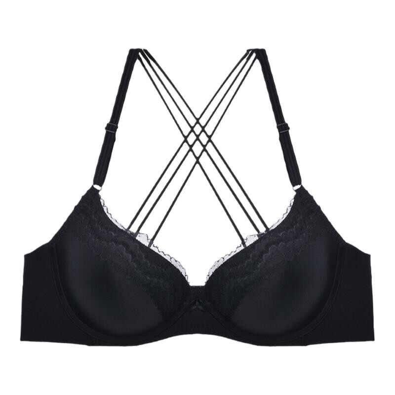 专柜正品安莉芳厚杯上托聚拢女士文胸交叉系带文胸