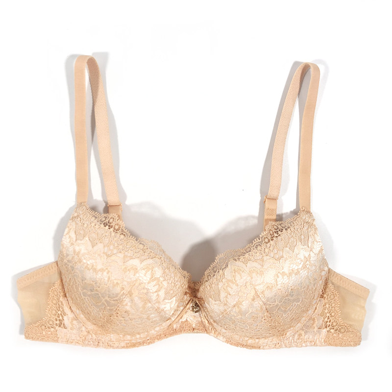 专柜正品安莉芳薄下厚杯女式涤纶蕾丝聚拢厚款文胸