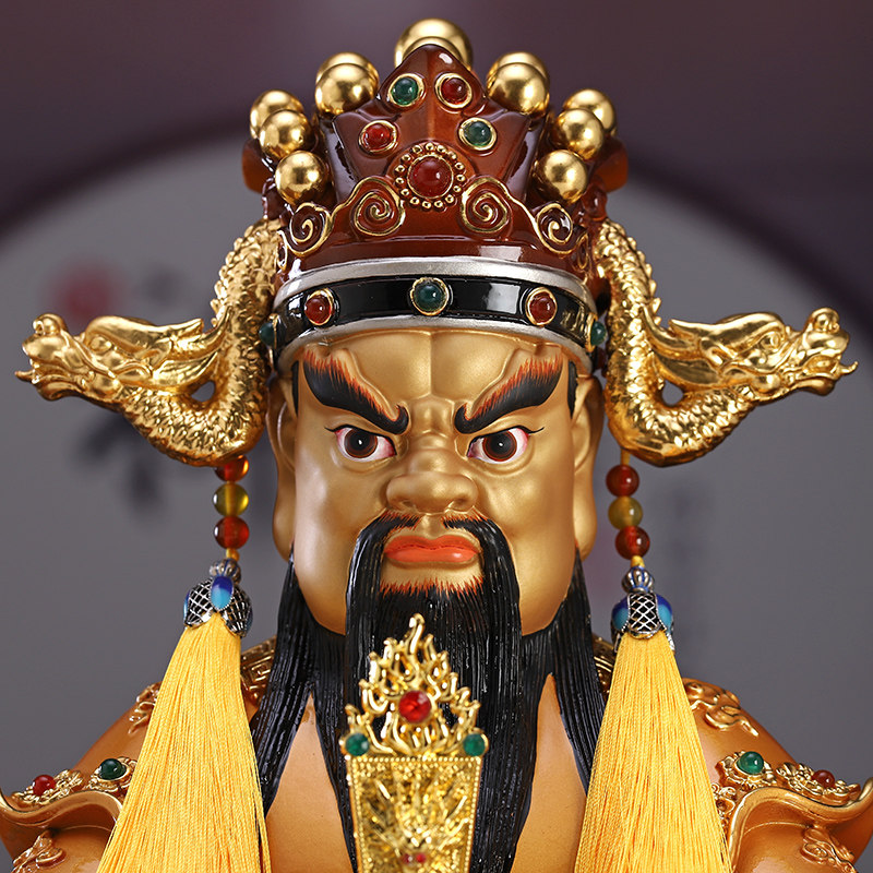 台湾纯铜彩绘广济龙王菩萨佛像五爷五台山龙五爷装饰摆件