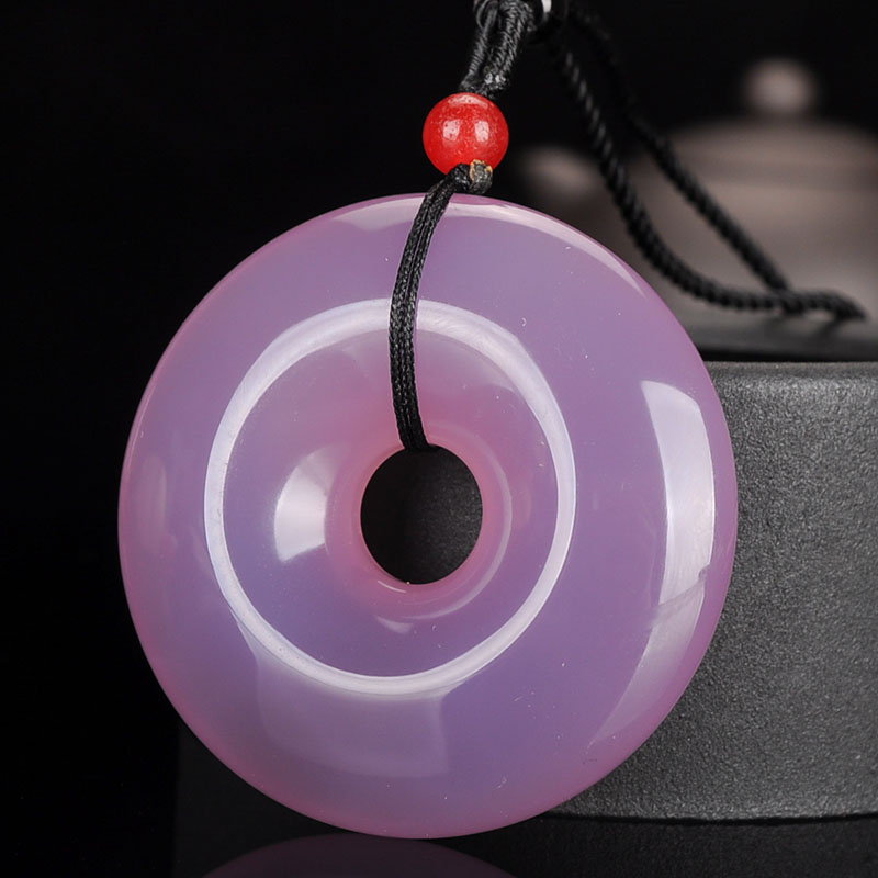 平安扣冰种紫玉吊坠男女女款和田紫罗兰挂件玉佩颈饰