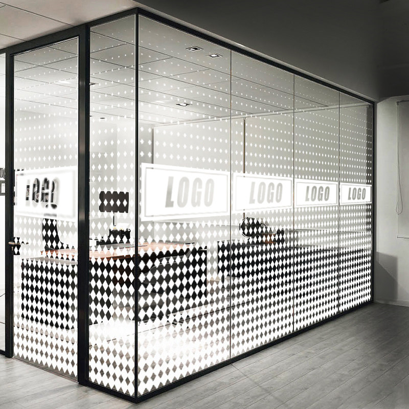 玻璃定制公司办公室透明膜超贴纸方块uv渐变玻璃膜