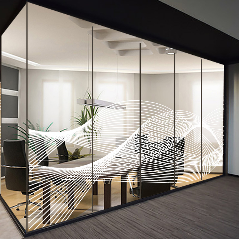 定制办公室隔断白色uv静电透明玻璃贴纸会议室玻璃膜