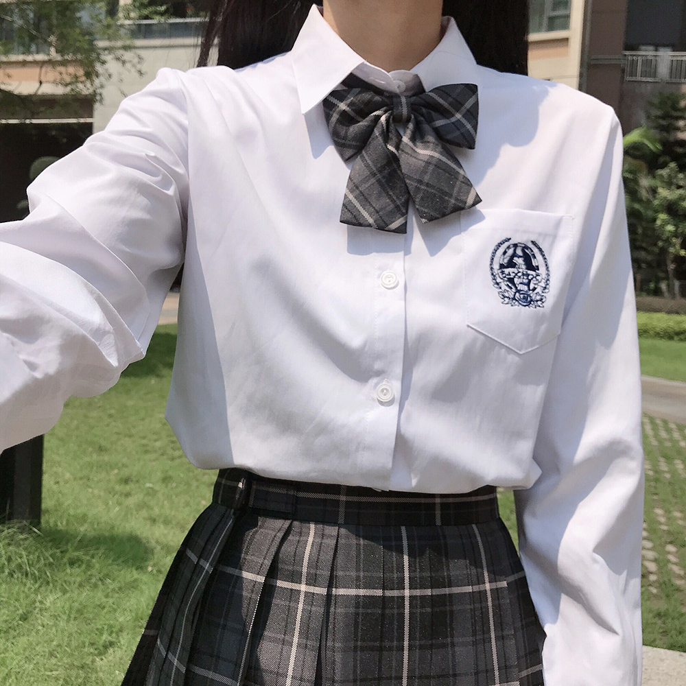 制服jk学院衬衫长袖少女dk男女女生皓海衬衫