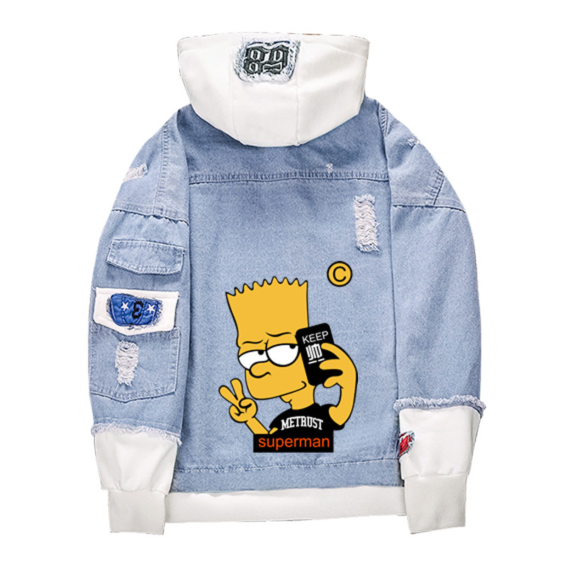 辛普森一家动漫simpsons联名休闲美式周边牛仔外套夹克