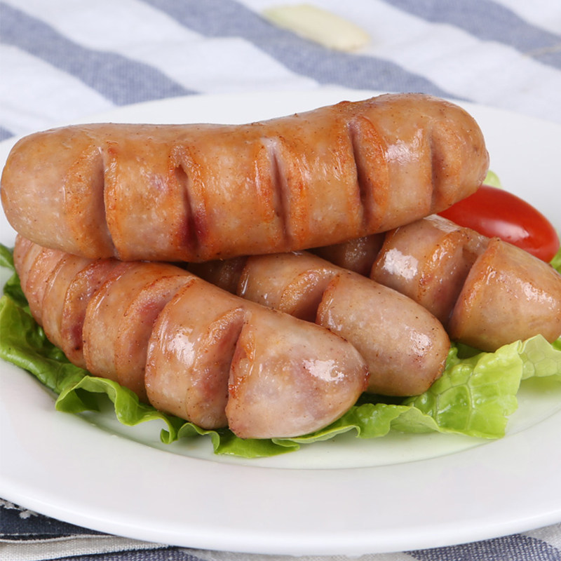 港鹏原味手工肉肠纯肉火山山石地道烧烤热狗香肠