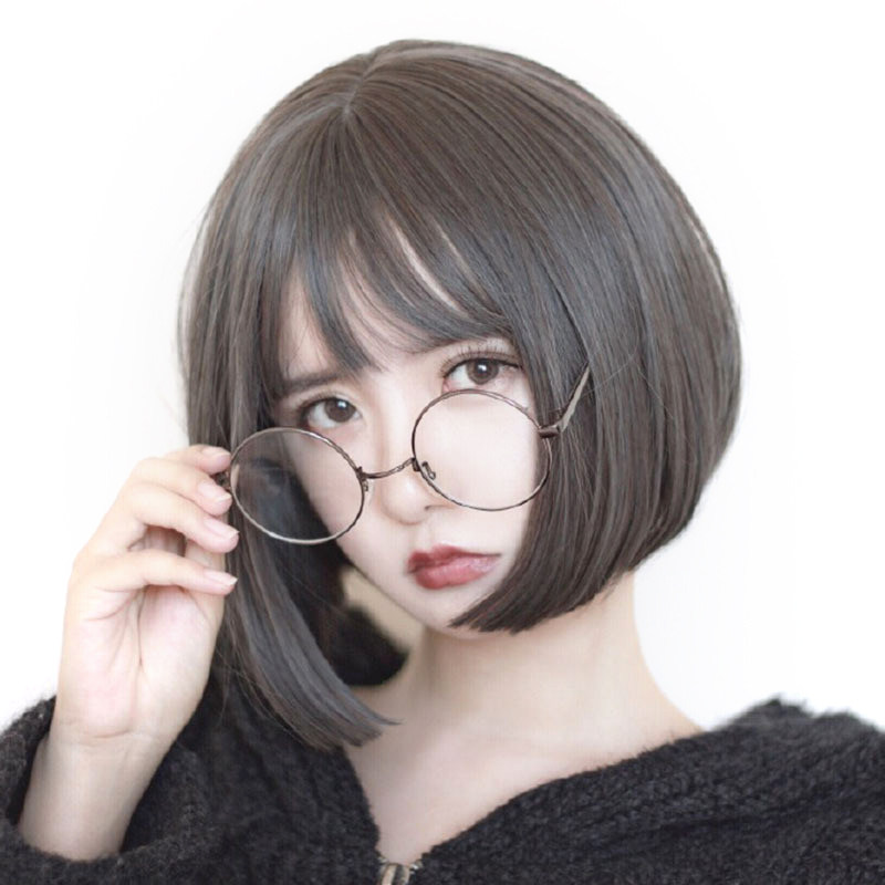 短直发bobo空气刘海女装大佬短发cd变装伪娘日常整顶假发