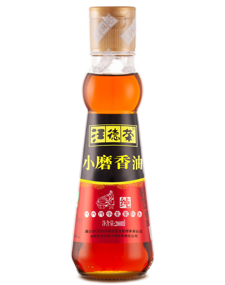 汪德荣绿色食品安徽蘸料拌面油碟火锅芝麻油200ml香油香油